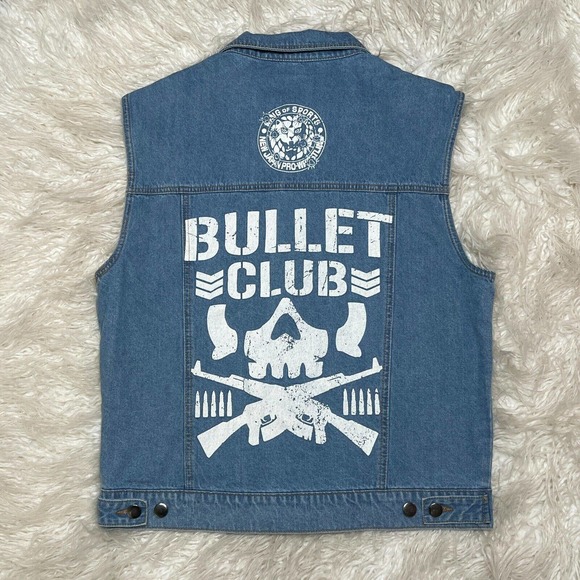 New Japan Pro Wrestling Bullet Club Denim Vest - Picture 5 of 5
